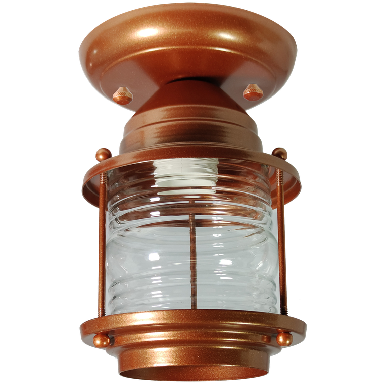 Luminária Plafon Lampião Colonial de Teto Cobre Vintage