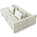 Ver imagem 6 de Sofá Ilha com Puff para Sala Living 245cm Amber M03 Bouclê Bege Claro - Lyam Decor