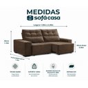 Ver imagem 2 de Sofá Retrátil e Reclinável com Molas Itália 2,00m - Marrom