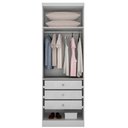 Ver imagem 3 de Modulo Para Guarda-roupa Com 2 Portas E 3 Gavetas Branco