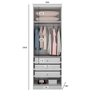 Modulo Para Guarda-roupa Com 2 Portas E 3 Gavetas Branco - 2