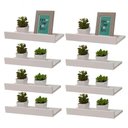 Ver imagem 1 de Kit 8 Prateleiras Porta Quadros 40 X 10cm Branca Suporte Invisível