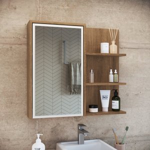 Espelheira para Banheiro 1 Porta e Praleiras Paula