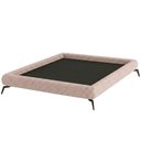 Ver imagem 1 de Cama Casal Base Box Pés Ferro 156cm Nami Linho Rosa Claro - Nexta Casa