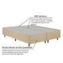 Ver mais imagens de Kit Cama Box Queen + Cabeceira Estofada em Madeira Maciça Curva Provençal com Capitonê Bridgerton Bege/Veludo