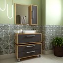 Ver imagem 1 de Armário Balcão de Banheiro com Rodizio e 2 Gavetas Alice