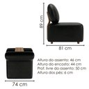 Ver imagem 3 de Poltrona Modular e Puff Block Pes Madeira Courino Tcs 724 Moll