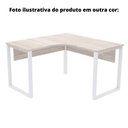 Ver imagem 4 de Mesa de Escritório em L Pé Tubular Pe25 em MDP 135 x 135 x 60cm Cor Walnut e Base Branca