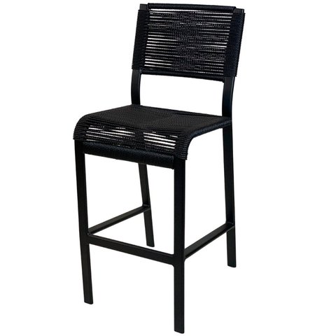 Banqueta Alta de Alumínio Ibiza 70cm Preto