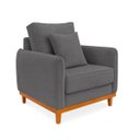 Ver imagem 3 de Poltrona Belga Cinza Base de Madeira Sala Recepção Escritório Bz Home Decor