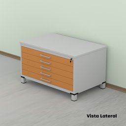 Mapoteca de Aço Fixa com 05 Gavetas - 17