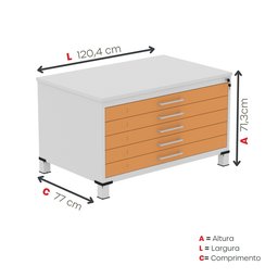 Mapoteca de Aço Fixa com 05 Gavetas - 4