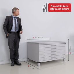 Mapoteca de Aço Fixa com 05 Gavetas - 5