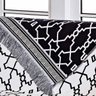 Xale Decorativo para Sofá Ornare Preto Dupla Face 1,46x1,46M com Franja - 3
