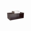 Ver imagem 3 de Gabinete Suspenso para Banheiro com Cuba Branca 80cm 1 Porta Basculante Alice Preto/Grafite