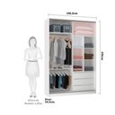 Ver imagem 4 de Guarda Roupa 2 Portas De Correr 159cm Branco Com Cinza Puro
