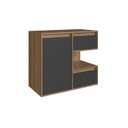 Ver imagem 3 de Gabinete de Banheiro Suspenso 80cm Paula com 2 Gavetas 1 Porta e 1 Nicho Mel/Grafite sem Cuba