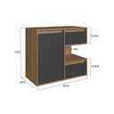 Ver imagem 4 de Gabinete de Banheiro Suspenso 80cm Paula com 2 Gavetas 1 Porta e 1 Nicho Mel/Grafite sem Cuba