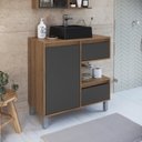 Ver imagem 1 de Gabinete para Banheiro 80cm 2 Gavetas 1 Porta 1 Nicho Paula