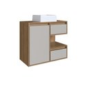 Ver imagem 3 de Gabinete de Banheiro Suspenso 80cm Paula com 2 Gavetas 1 Porta 1 Nicho Mel/Arenas e Cuba Branca