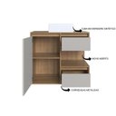 Ver imagem 5 de Gabinete de Banheiro Suspenso 80cm Paula com 2 Gavetas 1 Porta 1 Nicho Mel/Arenas e Cuba Branca