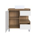 Ver imagem 3 de Gabinete para Banheiro Com Cuba Branca 80cm 2 Gavetas 1 Porta 1 Nicho Paula