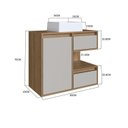 Ver imagem 4 de Gabinete de Banheiro Suspenso 80cm Paula com 2 Gavetas 1 Porta 1 Nicho Mel/Arenas e Cuba Branca
