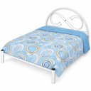 Ver imagem 2 de Cama de Casal Tamires Aço Tubular Branco com Estrado Eucalipto Resistente