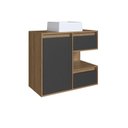 Ver imagem 3 de Gabinete de Banheiro Suspenso 80cm Paula com 2 Gavetas 1 Porta 1 Nicho Mel/Grafite e Cuba Branca