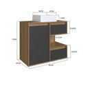 Ver imagem 4 de Gabinete de Banheiro Suspenso 80cm Paula com 2 Gavetas 1 Porta 1 Nicho Mel/Grafite e Cuba Branca