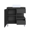 Ver imagem 3 de Gabinete para Banheiro com Cuba Branca 80cm 2 Gavetas 1 Porta 1 Nicho Paula