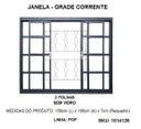 Ver imagem 2 de Janela de Correr Central Aço 2 Folhas Grade Corrente Zarcão 150x100