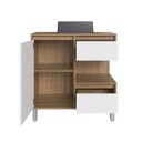 Ver imagem 3 de Gabinete para Banheiro com Cuba Preta 80cm 2 Gavetas 1 Porta 1 Nicho Paula Marrom/Mel/Arenas