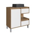 Ver imagem 2 de Gabinete para Banheiro com Cuba Preta 80cm 2 Gavetas 1 Porta 1 Nicho Paula Marrom/Mel/Arenas