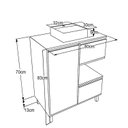 Ver imagem 4 de Gabinete para Banheiro Com Cuba Preta 80cm 2 Gavetas 1 Porta 1 Nicho Paula