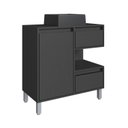 Ver imagem 2 de Gabinete para Banheiro com Cuba Preto 80cm 2 Gavetas 1 Porta 1 Nicho Paula Grafite