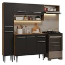Ver imagem 2 de Armário de Cozinha Completa 197 Cm Rustic-preto Emilly Madesa 02
