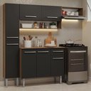 Ver imagem 1 de Armário de Cozinha Completa 197 Cm Rustic-preto Emilly Madesa 02