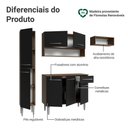 Ver imagem 4 de Armário de Cozinha Completa 197 Cm Rustic-preto Emilly Madesa 02
