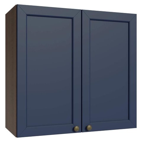 Armário Aéreo 70 Cm 2 Portas Rustic/azul Vik Madesa