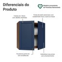 Ver imagem 3 de Armário Aéreo 70 Cm 2 Portas Rustic/azul Vik Madesa