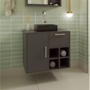 Ver imagem 1 de Gabinete Suspenso para Banheiro 68cm 1 Porta 1 Gaveta e Nicho Aberto Eduarda