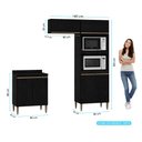 Ver imagem 3 de Ármário de Cozinha Modulada 3 Peças Milão Menu Móveis Preta