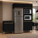 Ver imagem 1 de Ármário de Cozinha Modulada 3 Peças Milão Menu Móveis Preta