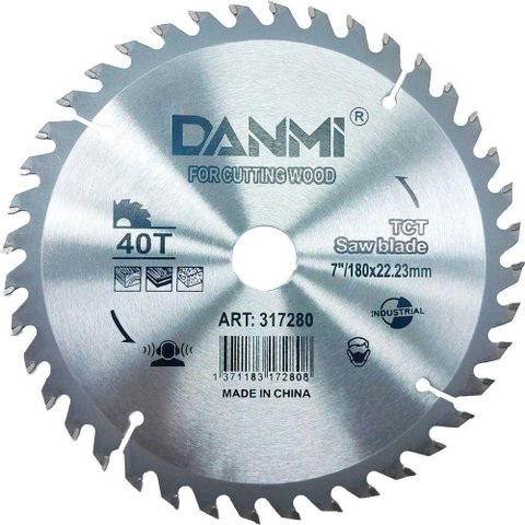 Lamina Disco de Corte Prata Circular Madeira 40 Dentes 180mm