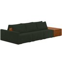 Ver imagem 1 de Sofá Ilha Modular para Sala 342cm com Puff Dublin K01 Veludo Verde Sintético Caramelo - Lyam Decor