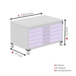 Mapoteca de Aço Fixa com 05 Gavetas - 4