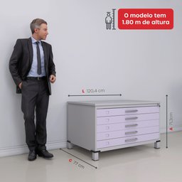 Mapoteca de Aço Fixa com 05 Gavetas - 5