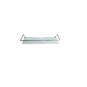 Porta Shampoo em Vidro Branco Temperado 8mm com Cantoneira Cromada