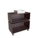 Ver imagem 3 de Gabinete Suspenso para Banheiro com Cuba Branca 80cm 1 Basculante e Balcão 2 Gavetas Alice Preto/Grafite